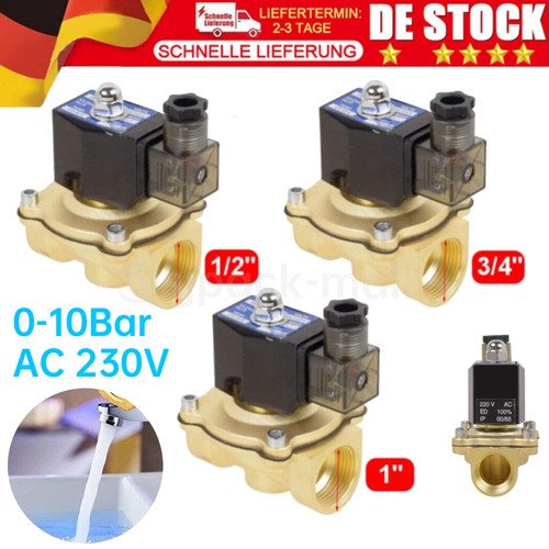 Magnetventil messing 3 - magnetventil, 1/2"