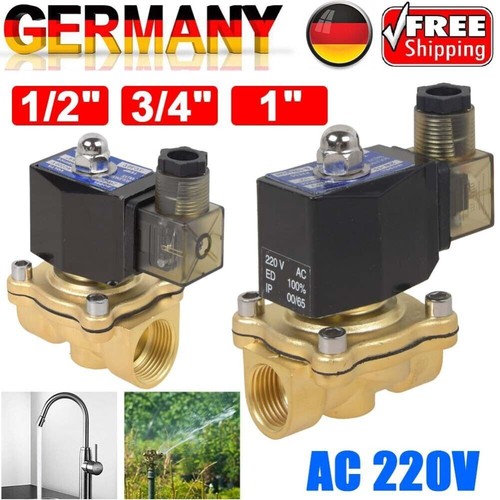 Magnetventil messing 1 - 3/4", 1/2"